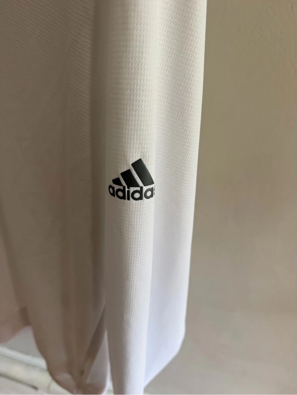 adidas White Long-Sleeve Quarter-Zip Pullover with Gray Trim